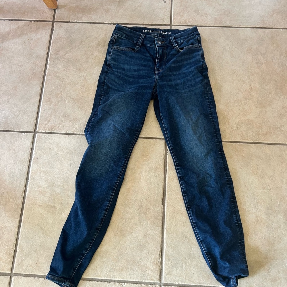 American Eagle Outfitters Women's Dark Blue Skinny Jeans
